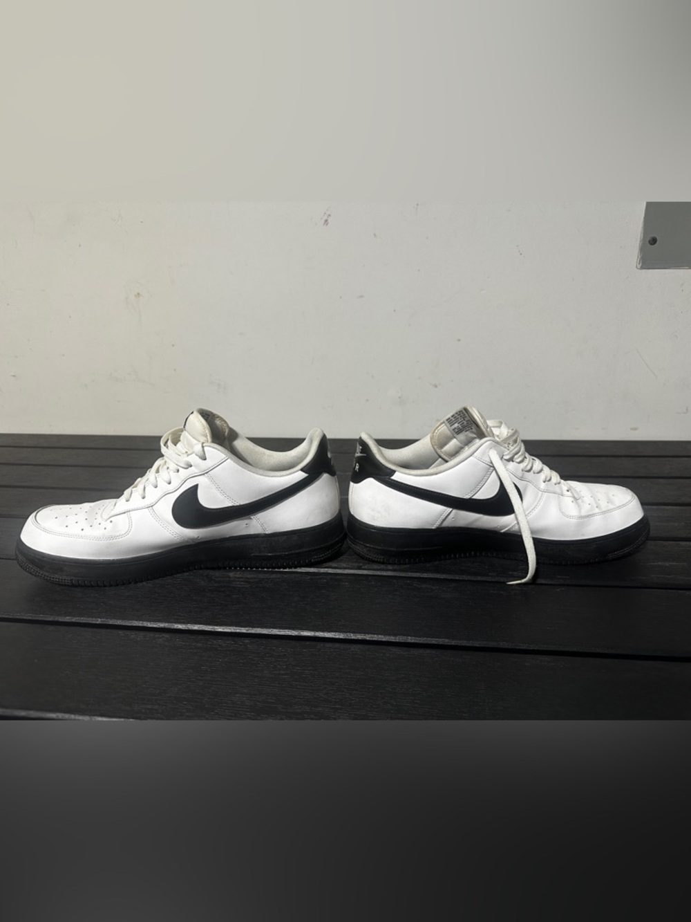 Nike Air Force 1 Low White Leather Sneakers Black Sole Men’s Size 14 Classic